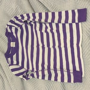 Hanna Anderson purple and white pajama long John top only 130